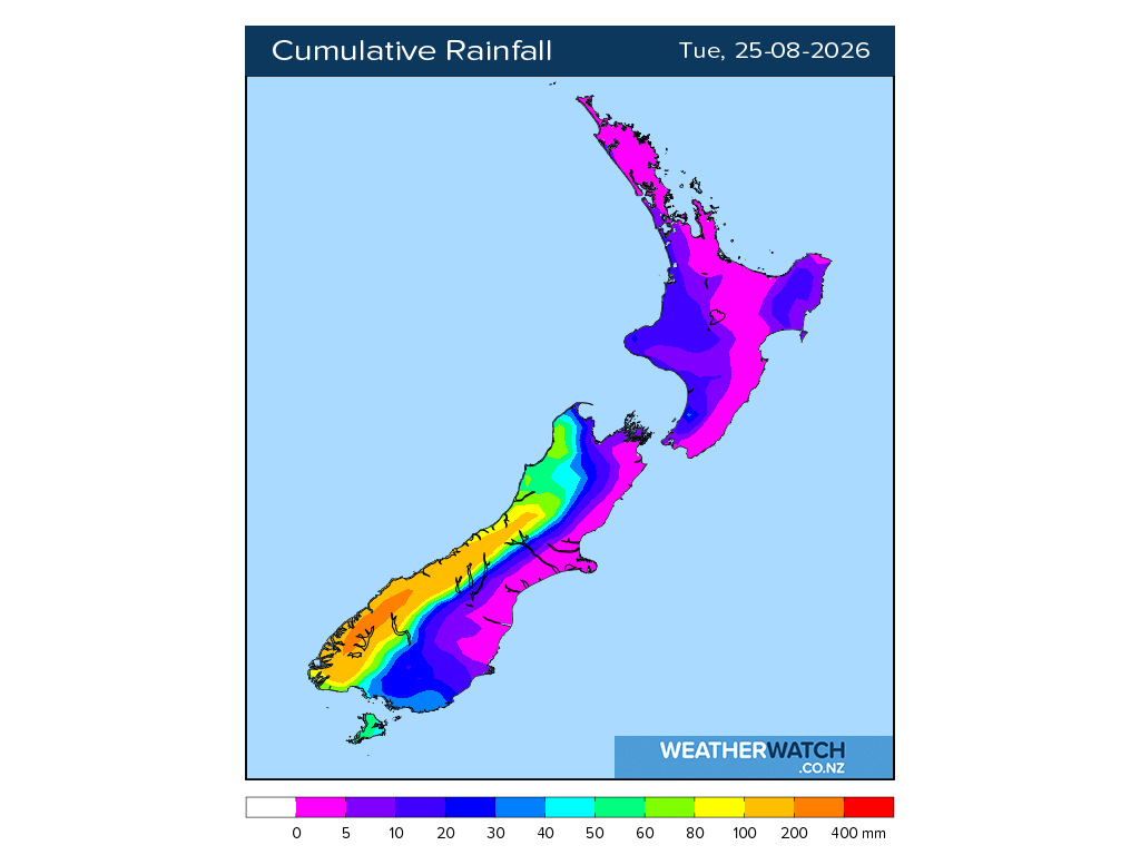Cumulative rainfall for 6:01am on Tue 25 August 2026