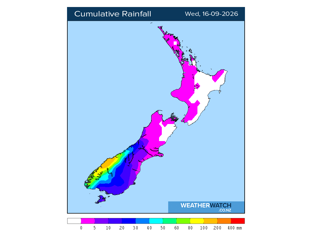 Cumulative rainfall for 6:01am on Wed 16 September 2026