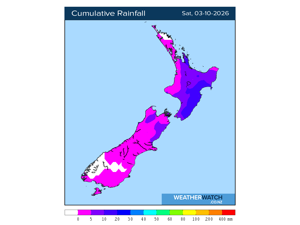 Cumulative rainfall for 7:01am on Sat 3 October 2026