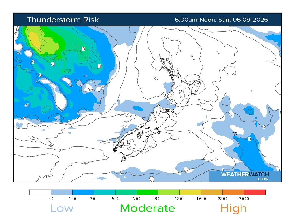Thunderstorm risk for 6:01am on Sun 6 September 2026