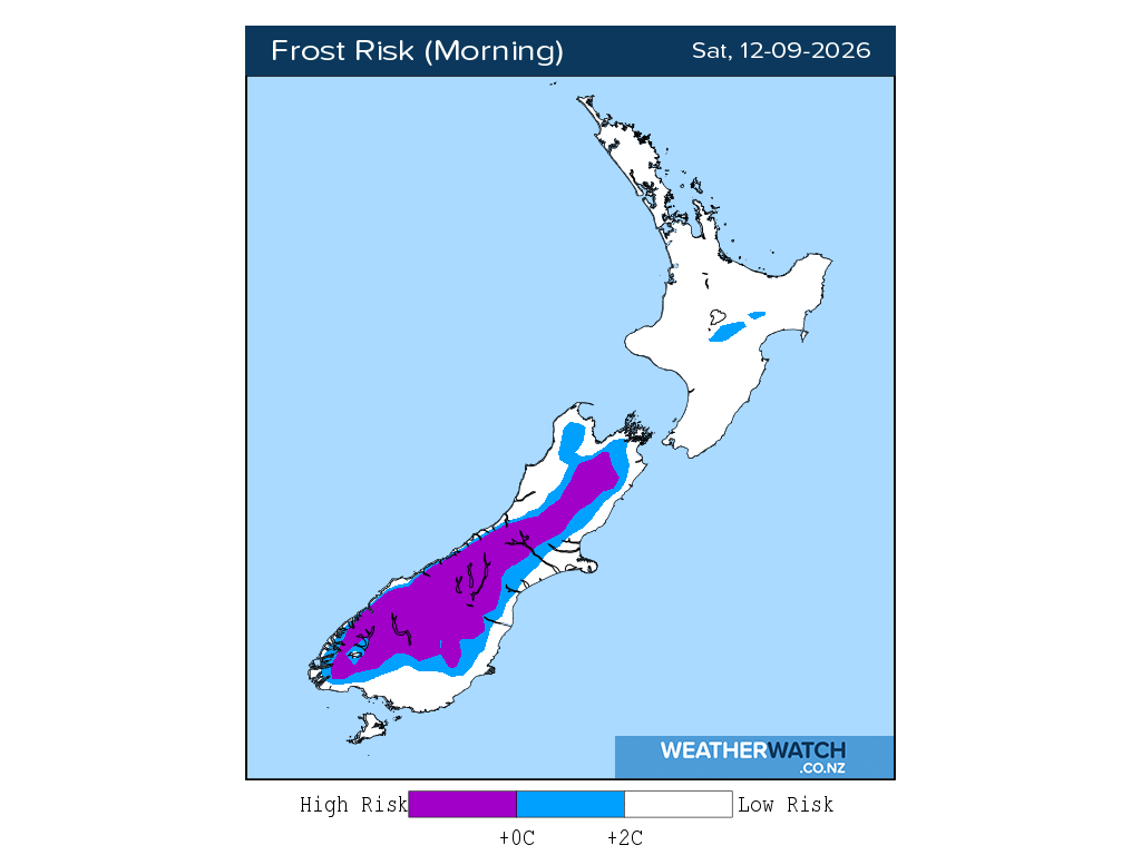 Frost risk for 12:01am on Sat 12 September 2026