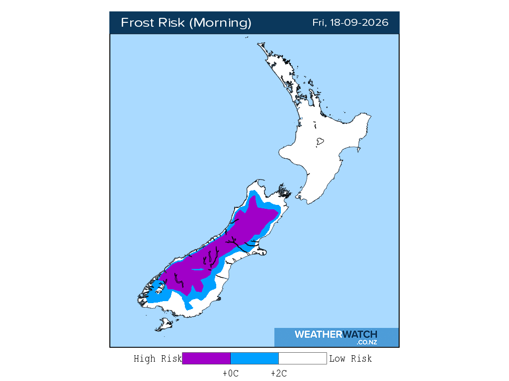 Frost risk for 12:01am on Fri 18 September 2026