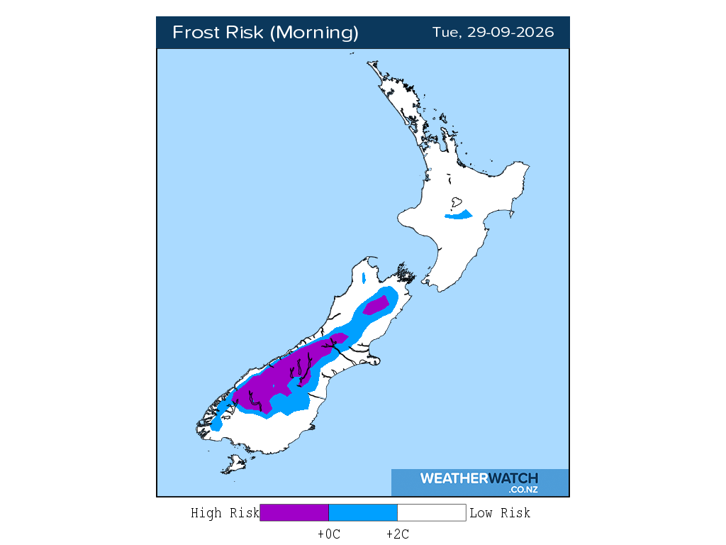 Frost risk for 1:01am on Tue 29 September 2026