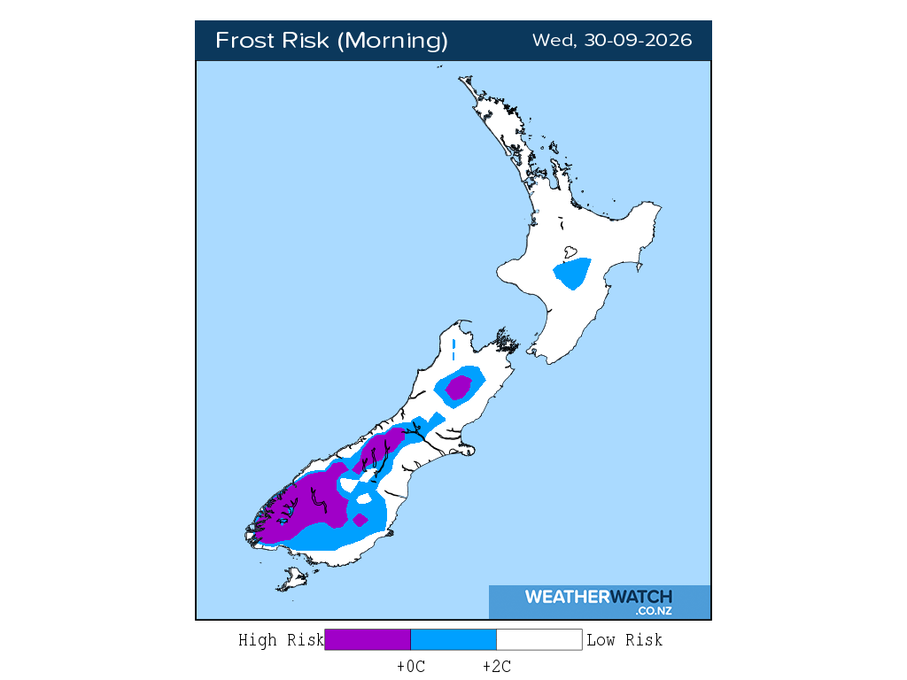 Frost risk for 1:01am on Wed 30 September 2026