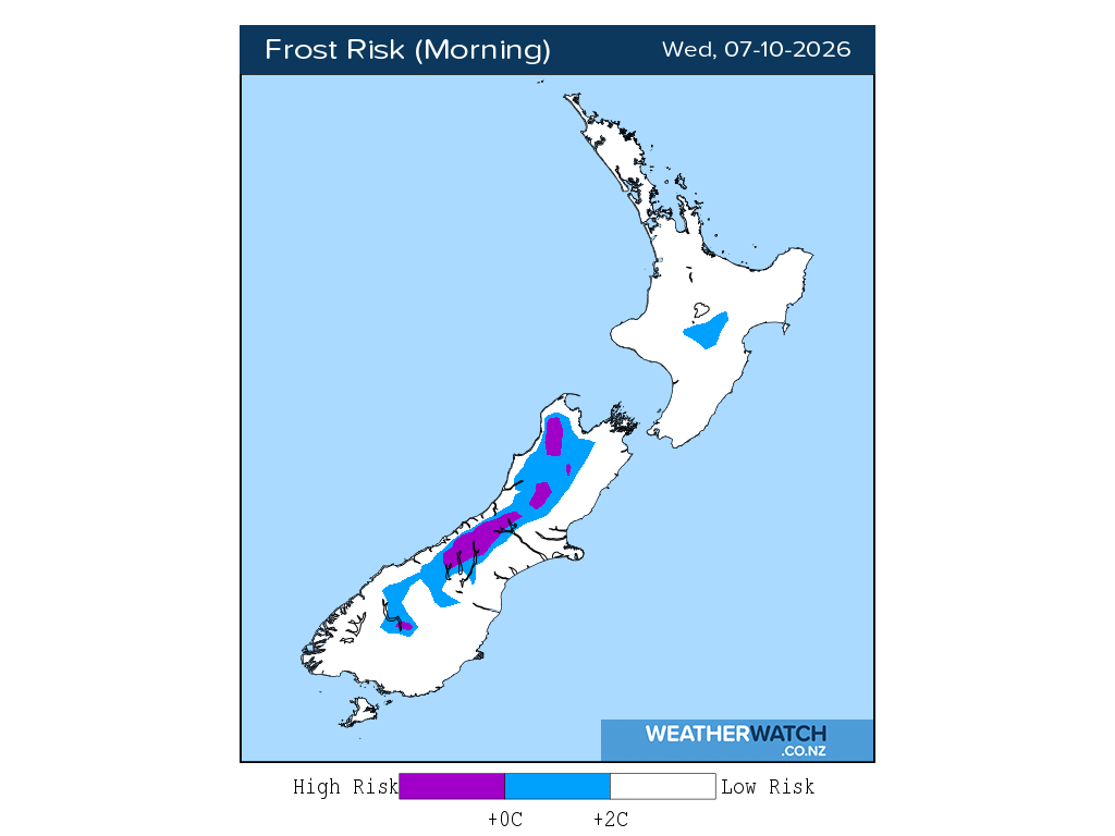 Frost risk for 1:01am on Wed 7 October 2026