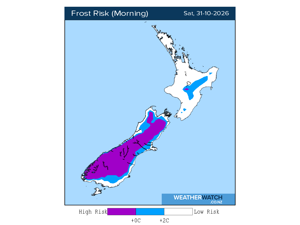 Frost risk for 1:01am on Sat 31 October 2026