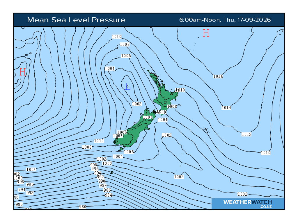 Mean sea level pressure for 6:01am on Thu 17 September 2026