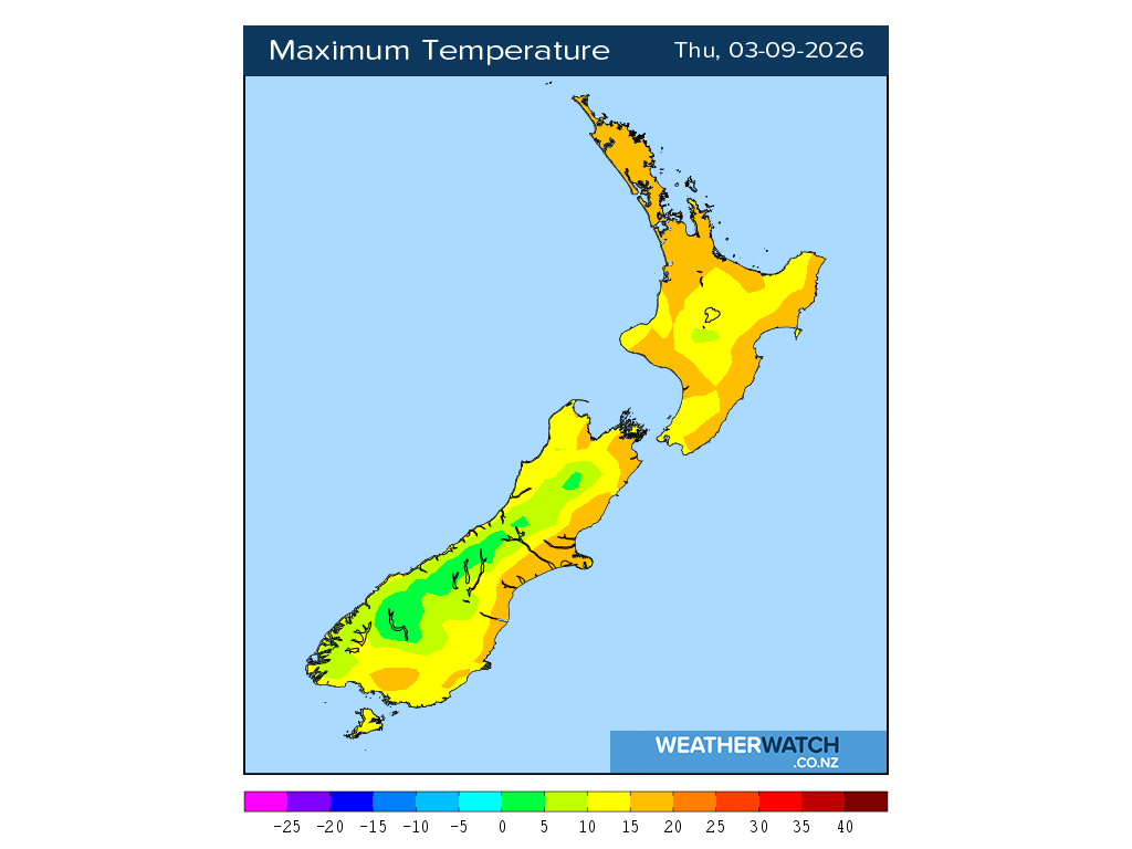 Maximum temperature for 12:01pm on Thu 3 September 2026