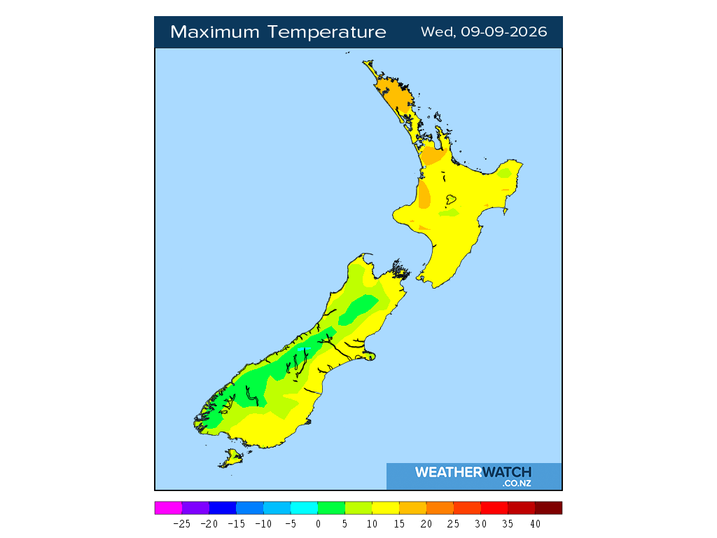Maximum temperature for 12:01pm on Wed 9 September 2026