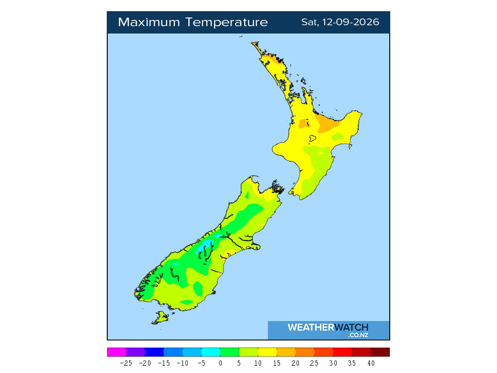 Maximum temperature for 12:01pm on Sat 12 September 2026