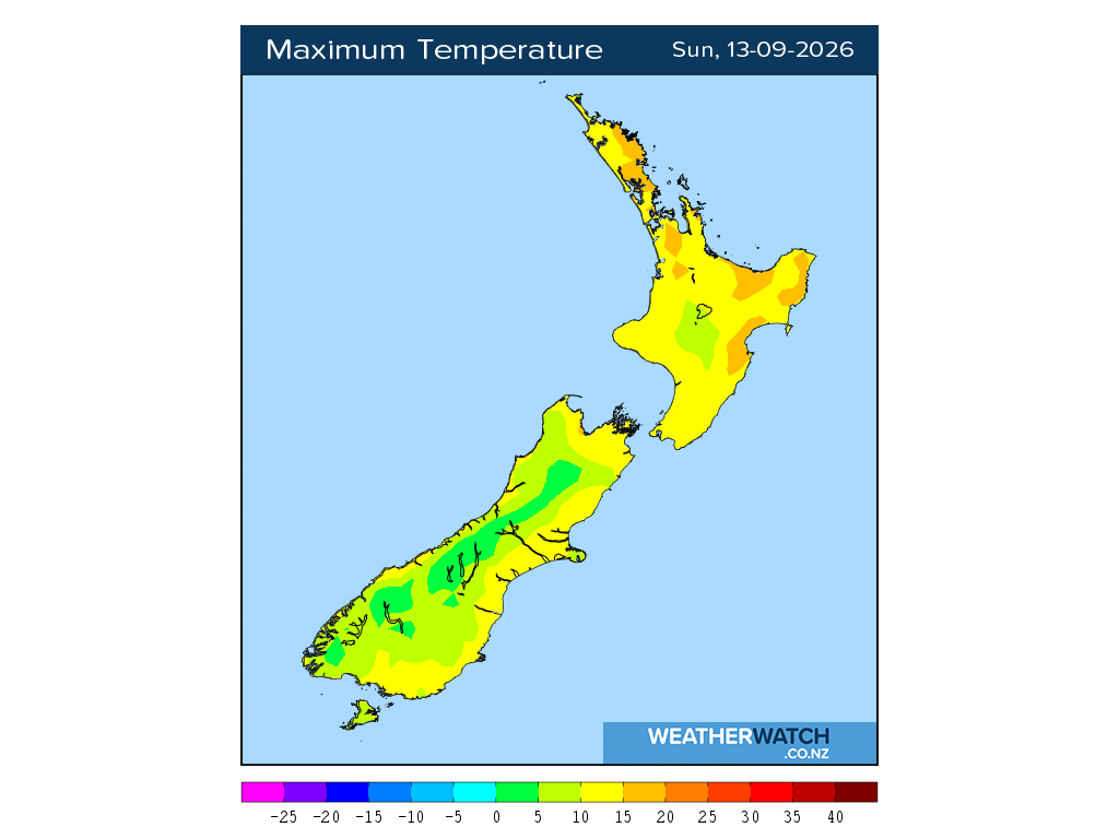 Maximum temperature for 12:01pm on Sun 13 September 2026