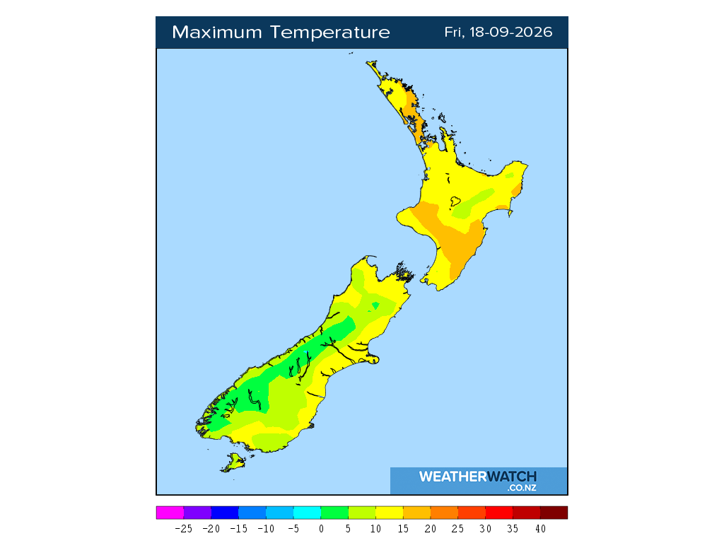 Maximum temperature for 12:01pm on Fri 18 September 2026