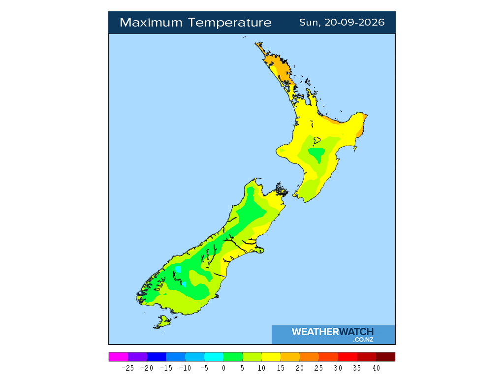 Maximum temperature for 12:01pm on Sun 20 September 2026