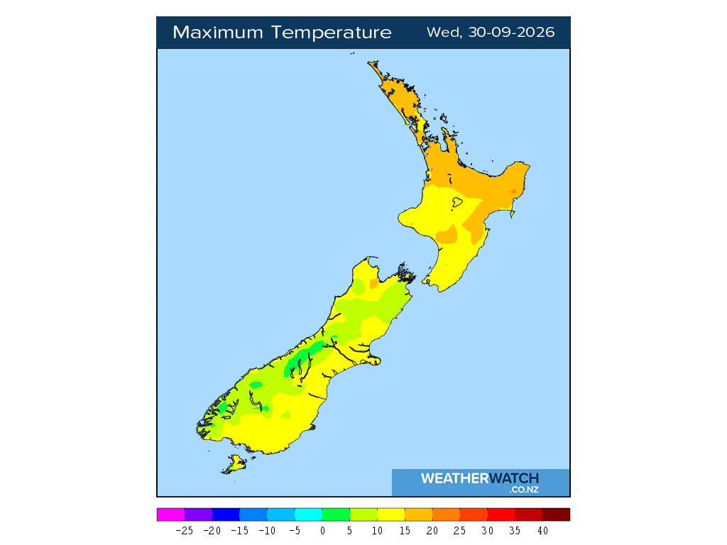 Maximum temperature for 1:01pm on Wed 30 September 2026