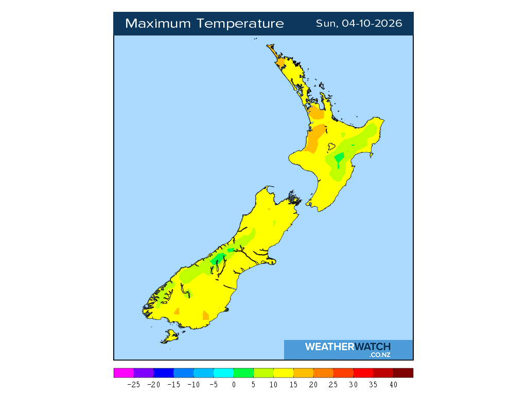 Maximum temperature for 1:01pm on Sun 4 October 2026