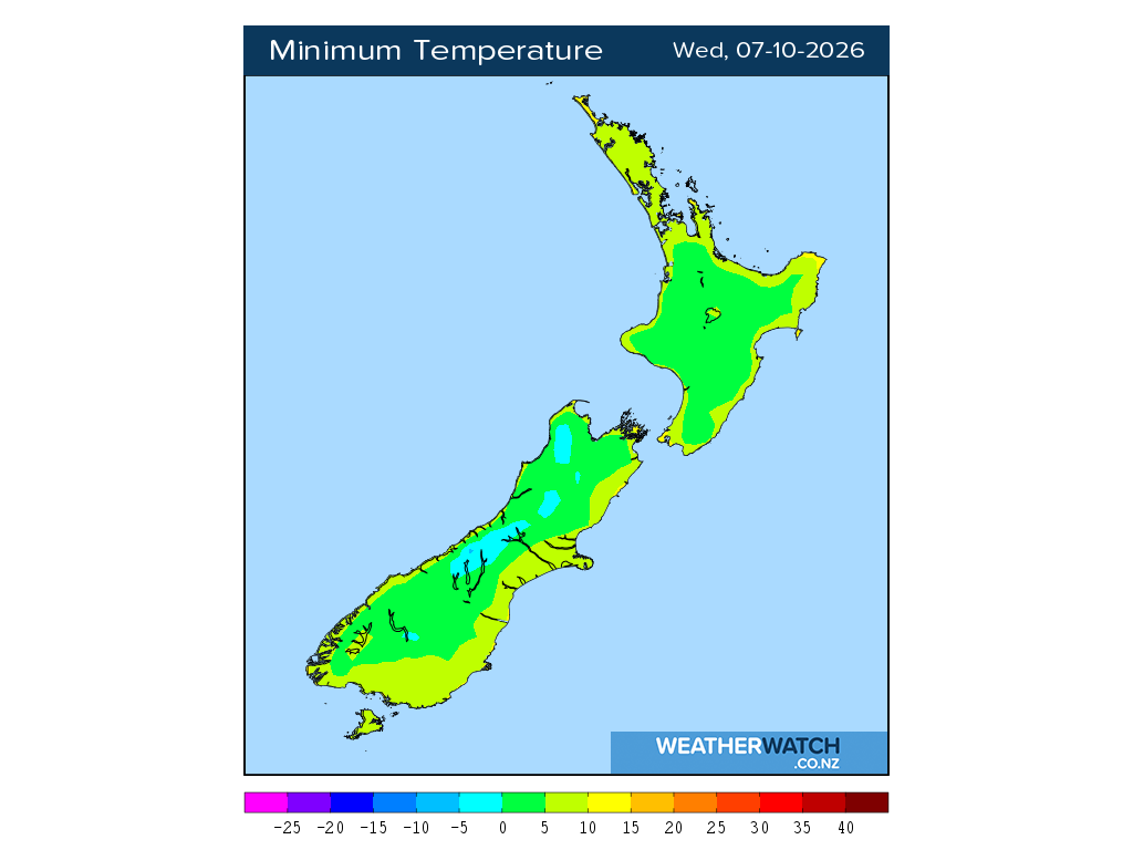 Minimum temperature for 1:01am on Wed 7 October 2026