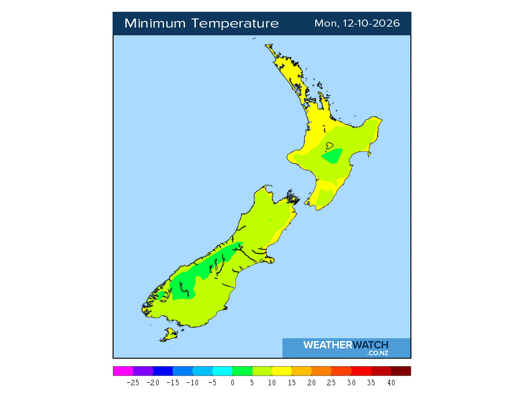 Minimum temperature for 1:01am on Mon 12 October 2026