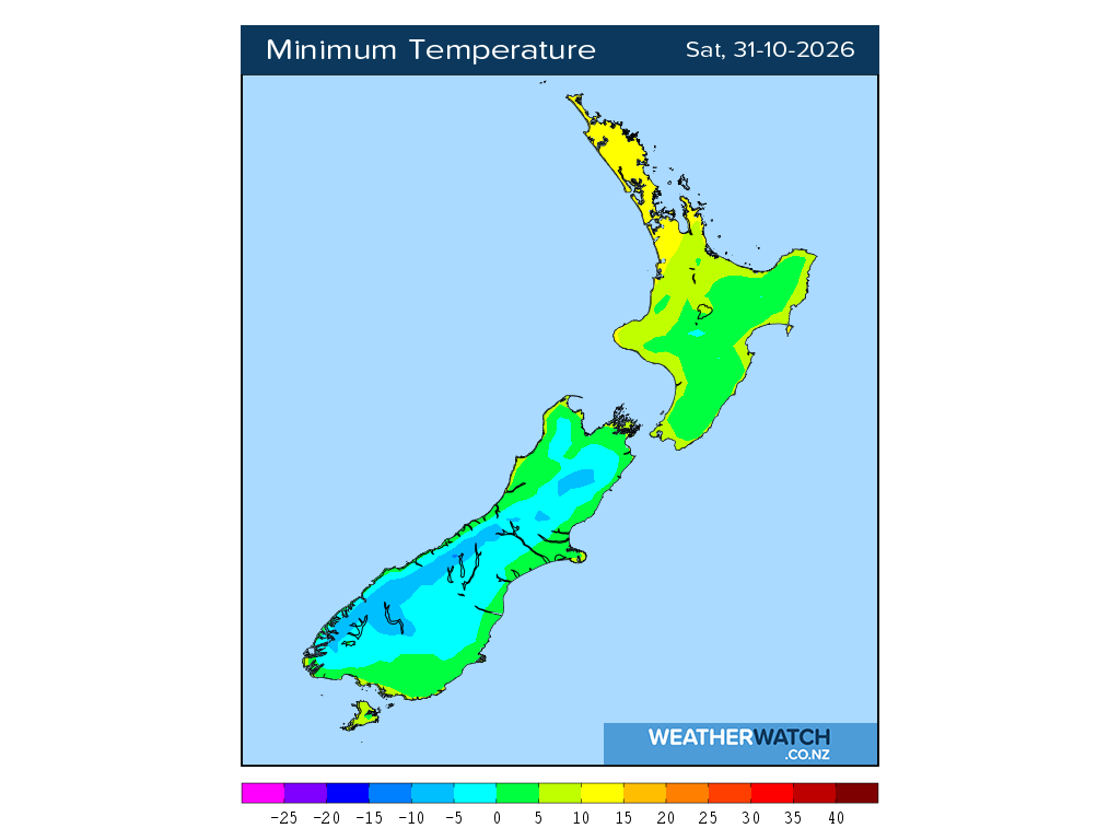 Minimum temperature for 1:01am on Sat 31 October 2026
